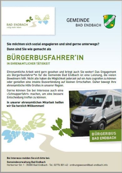 Bürgerbus Fahrer*innen gesucht Bürgerbus Fahrer*innen gesucht, Bild von Bürgerbus